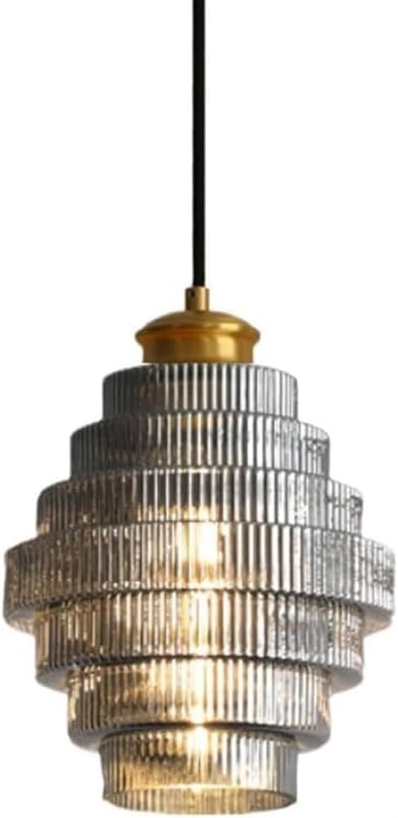 LYMSXAZOU Chandelier Personality French Glass Hanging Lamp Lampshade Creative Retro Style E27 Screw Ceiling Lighting Fixtures,Coffee Shop Hotel (Color : Gray)