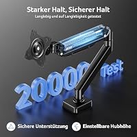 acer Monitor Halterung für 17-34 Zoll Bildschirme, Vollständig Einstellbar Gasfeder Monitor Arm Hält 9 kg, Monitorständer Höhenverstellbare mit Neigung, Schwenk & Drehfunktion, VESA 75/100 mm – Ansicht 4