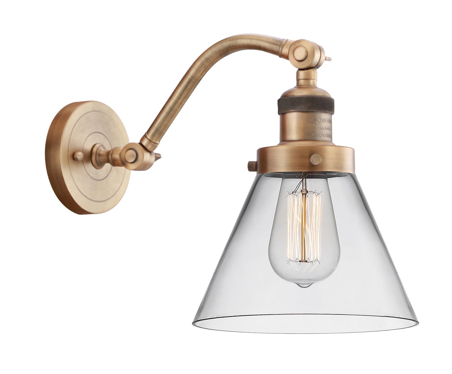 Innovations Lighting 515-1W-BB-G42-LED Bare Bulb 1 Light Cord Set, Brushed Brass