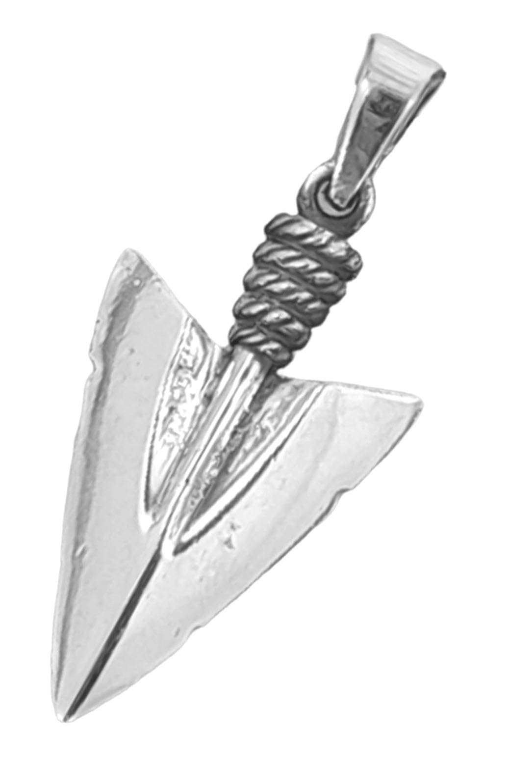 Kiss of Leather Colgante de punta de flecha de plata de ley 925 n.º 357, Plata de ley, No es una piedra preciosa