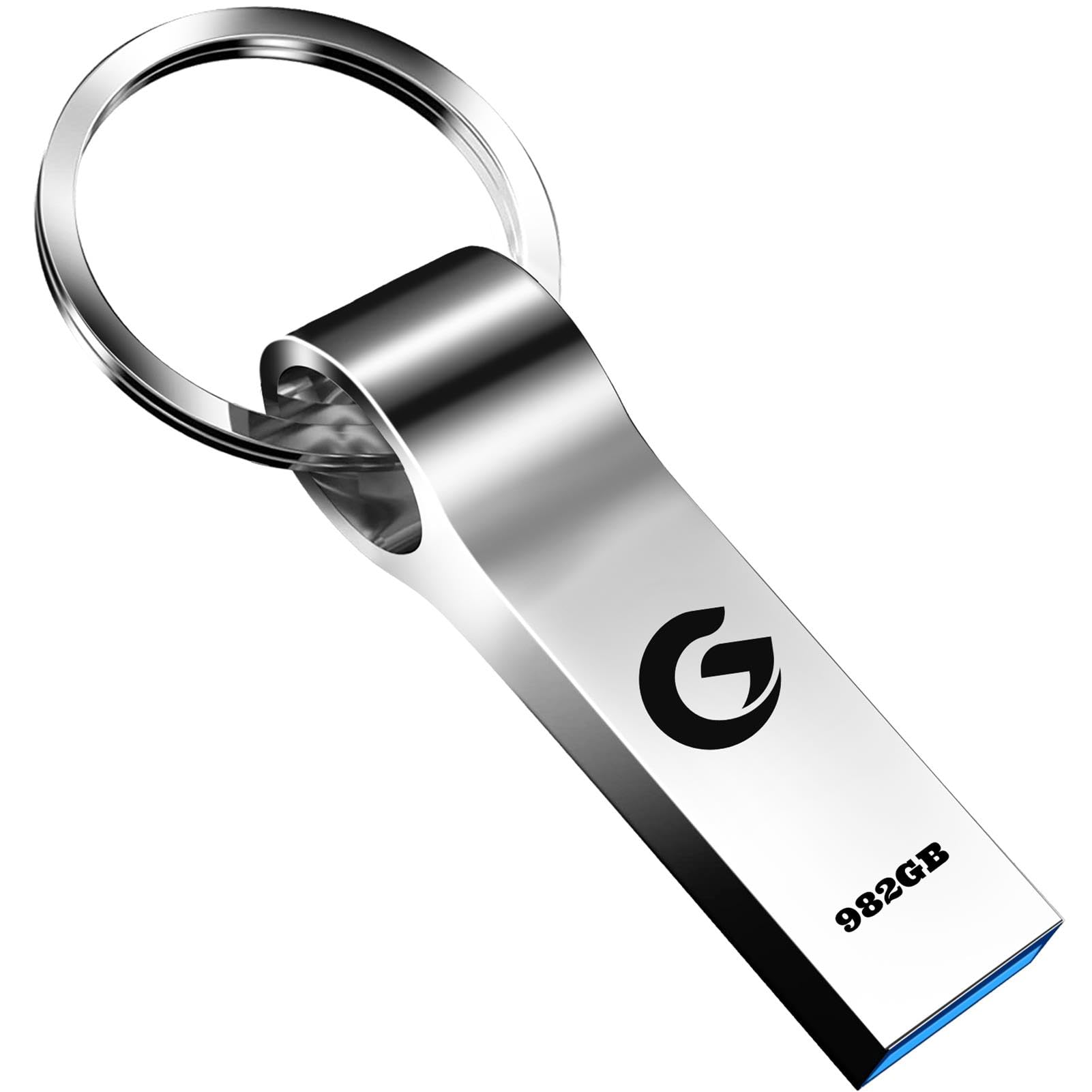 Clé USB 3.0 Imperméable Cle USB Métal Clef USB avec Porte-clés pour