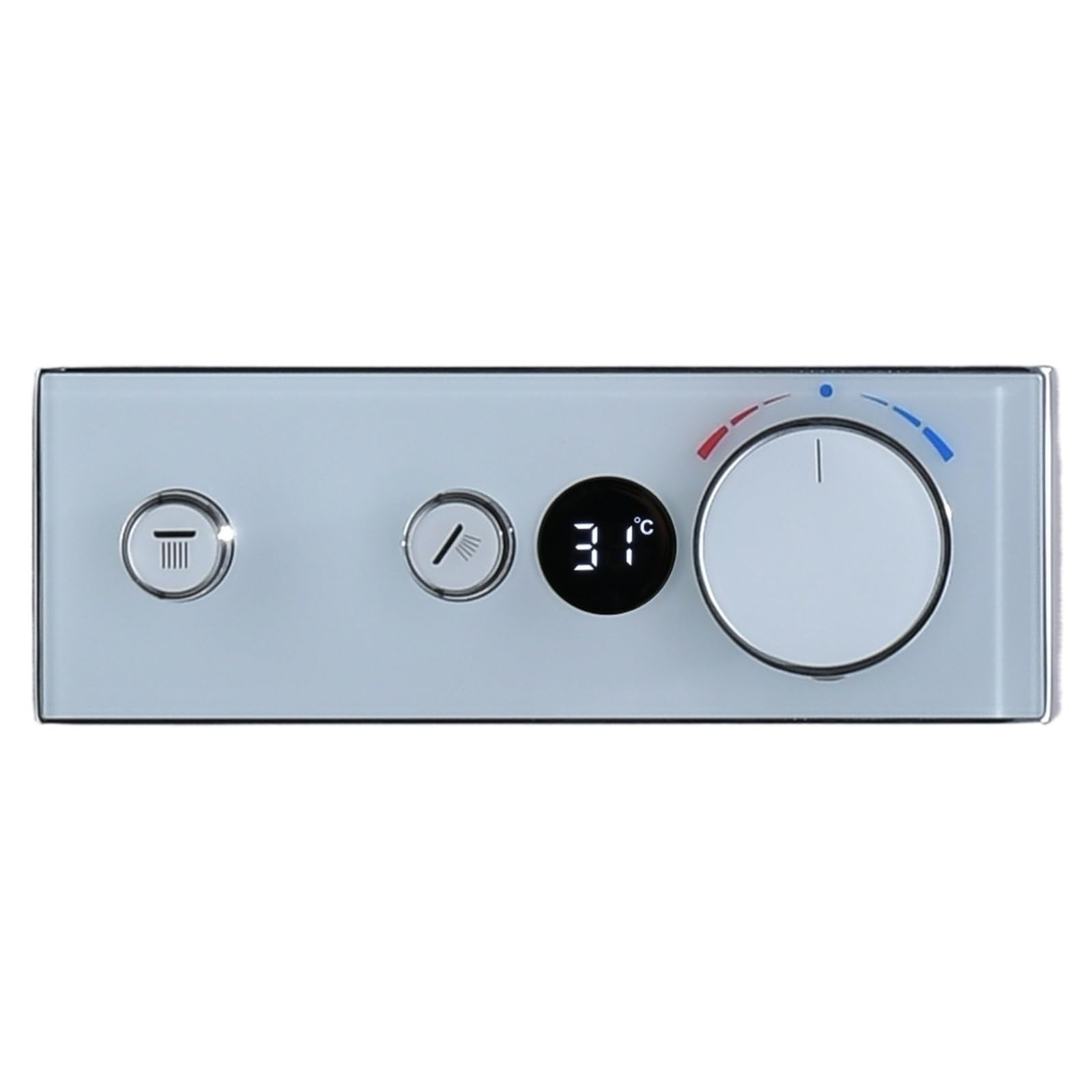 Owytmabq Silver Three-Function Shower Mixing Valve Wall Embedded Black Thermostatic Switch Button Control(Silver)