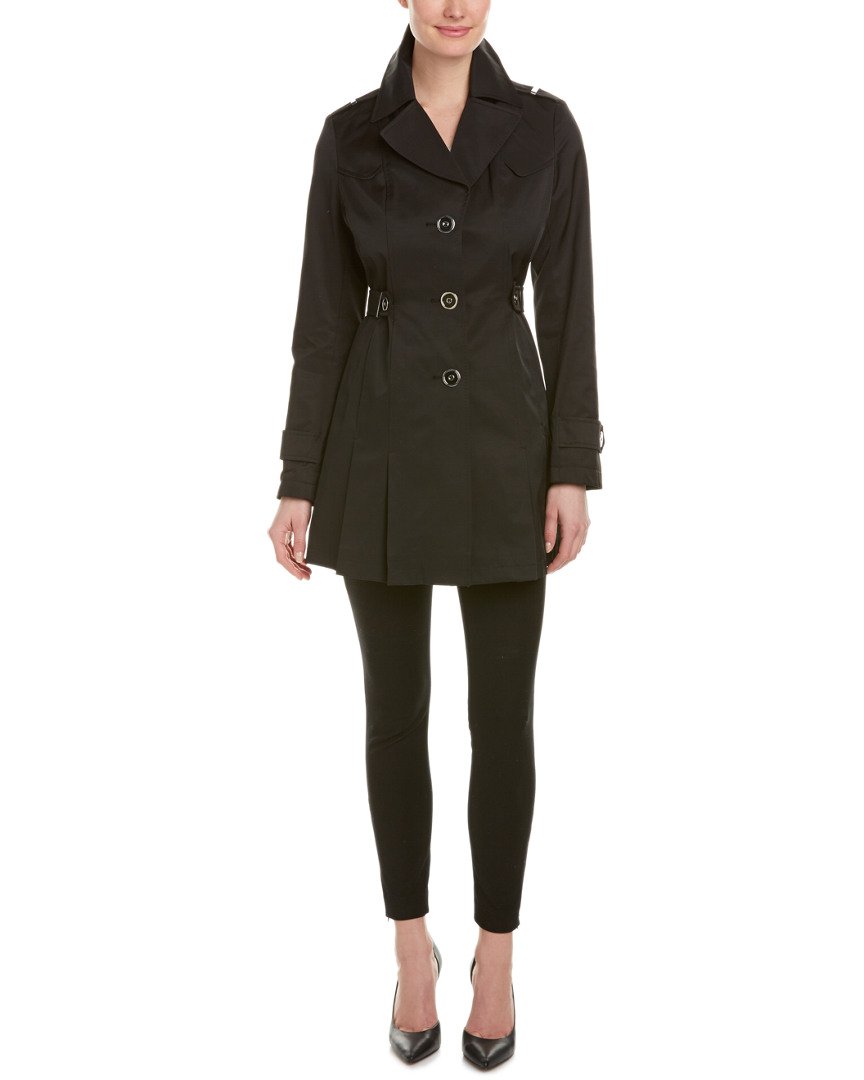 Via Spiga Womens Single Breasted Pleated Trench Coat Desertcart
