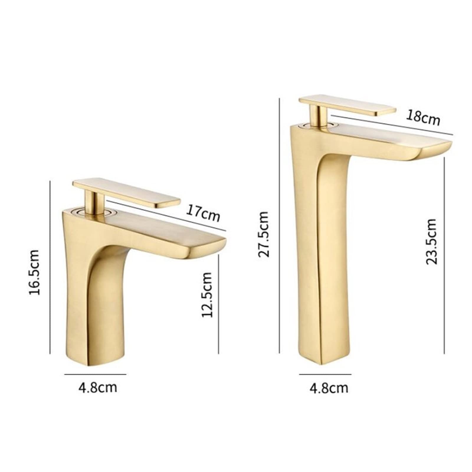 Grifo de baño de Oro Cepillado, Mezclador de Lavabo de latón, Grifo de Agua fría y Caliente para Lavabo de baño, Grifo Mezclador para Lavabo de baño