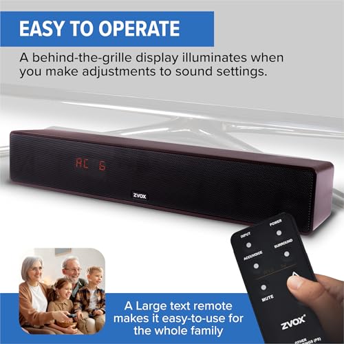 Zvox 400155X Dialogue Clarifying Sound Bar With Patented Hearing Technology - Accuvoice Tv Sound Bar With Twelve Levels Of Voice Boost - Home Theater Audio Tv Speakers Soundbar thumb #6