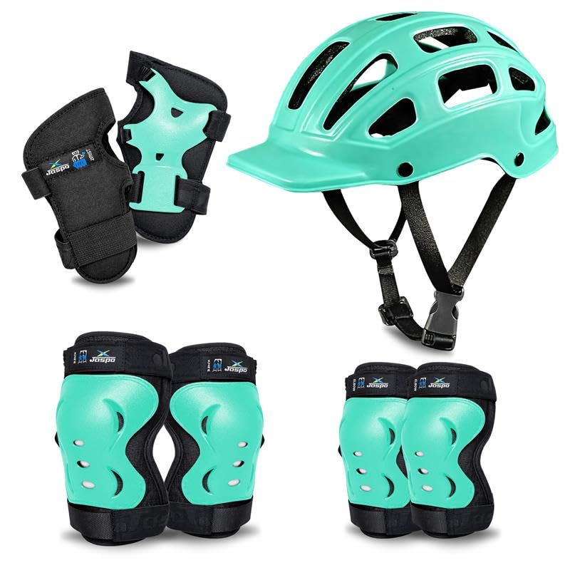 Image of Jaspo Tyro Complete Protective Gear Set for Kids | Helmet with Knee Pads, Elbow Pads & Wrist Guards for Skating, Cycling & Skateboarding (6-14 Years)