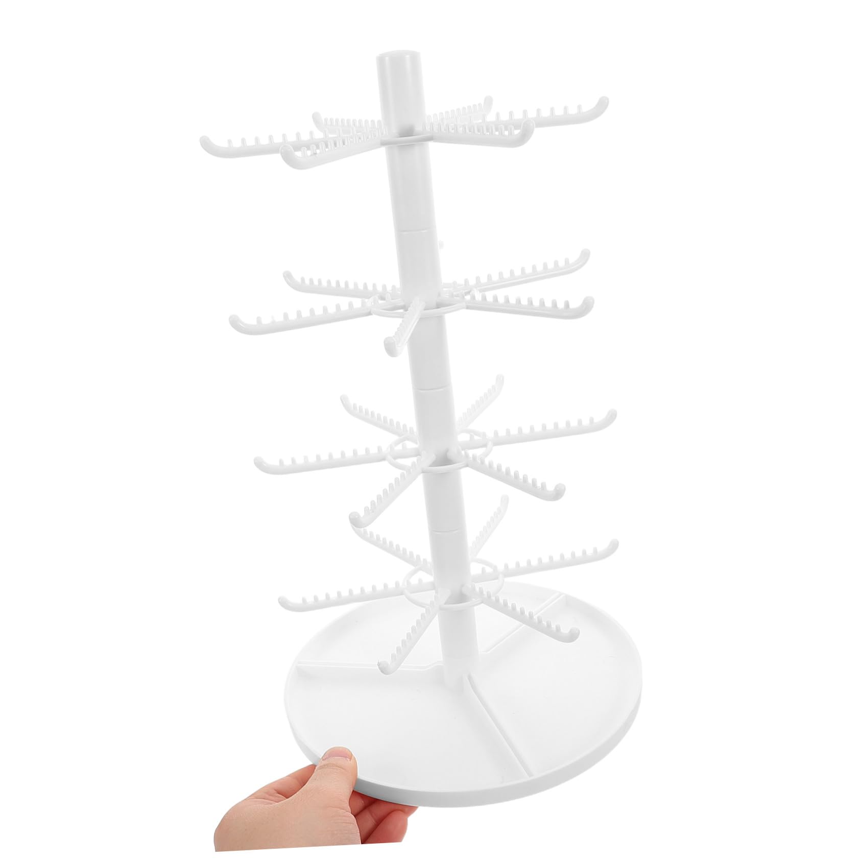 LABRIMP Espositore per Orecchini ad Albero Multistrato Bianco in Plastico | Organizer Gioielli per Casa ed Esposizioni, Supporto per Gioielli Design Multiuso, Adatto a Chiavi