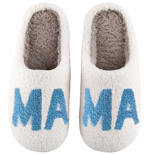 Image of Comfy House Slippers For Women Men, Ladies Fuzzy Bedroom Slippers,indoor Outdoor Memory Foam Shoes