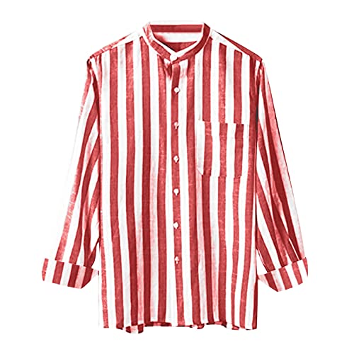 Button Down Linen Shirts for Men Collar Pocket Long Sleeve Shirt Top Mens Shirts Long Sleeve White Shirt Men Long3