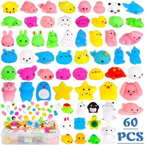 ZZXLOPEZ Squeeze Toys, 60Pcs Squeeze Toy Squishy Juguetes, Kawaii Squishys Lindos Juguete, Fidget Juguetes para Fiestas Infantiles para Fiestas Infantiles - Fiesta de Favores Goodie Bag Stuffers