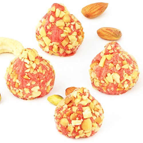 Ghasitaram Gifts Indian Sweets - Roasted Cashew Strawberry Modaks, 200g
