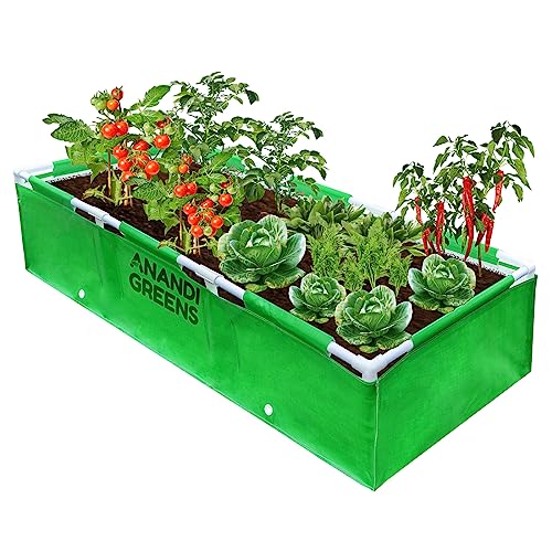Image of Anandi Green's HDPE UV Protected 360 GSM Rectangle Plants Grow Bag Pack of 1 (5X2X1.5 FIT)
