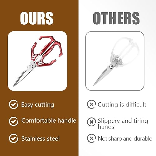 Miniatura 3 de Tijeras de cocina multifuncionales de alta resistencia, nuevas tijeras ergonómicas de alta resistencia, tijeras de cocina 2 en 1 con mango