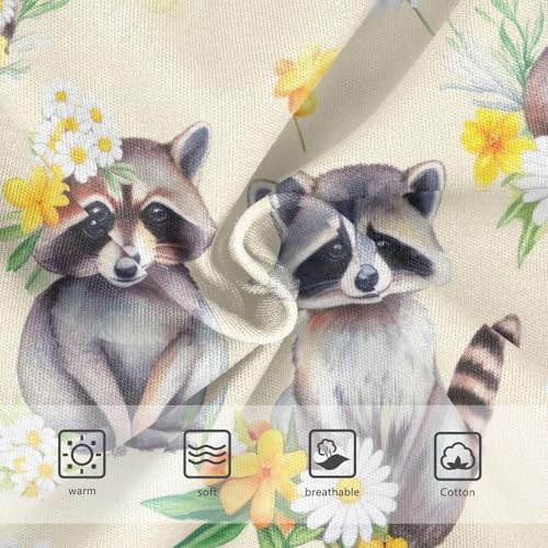 Joisal Cute Raccoons White Daisies Beige Toddler Girls Underwear 2t Cotton Cute Panties Girl Funny Briefs Underpants3