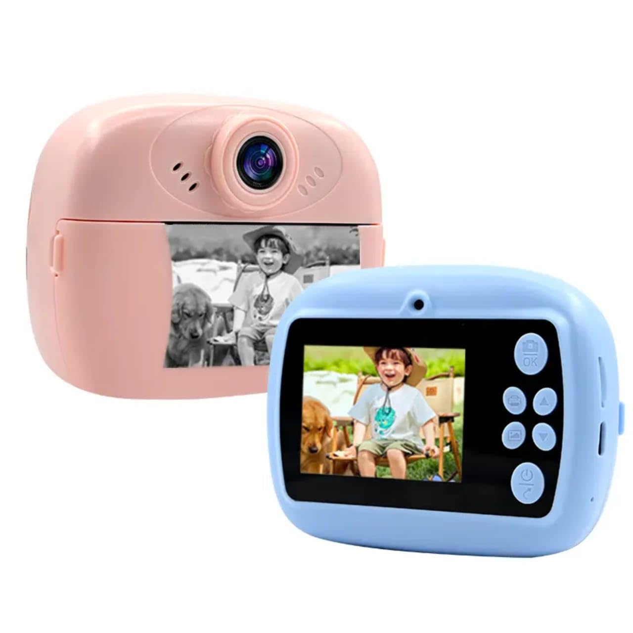 Gadgets World Kids Thermal Print Camera 48MP | HD IPS 2.0” Screen | Multi Zoom | Environmental & Durable Design for Kids 3+ Years (Multicolor)