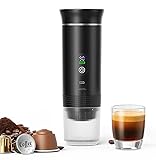 Cucina di Modena Siebträgermaschine: Akku-Espressomaschine mit Wasserkocher, 20 bar, für Pulver und Kapseln (Espresso-Kaffeemaschine, Espresso-Siebträgermaschine)