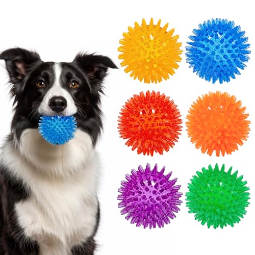 Pelota mordible para perros spiky Pawvita 6 unidades