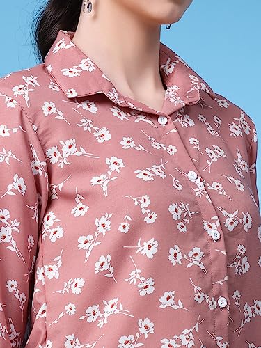 Image of OOMPH! Women's Cotton Regular Fit Floral Button Down Shirt