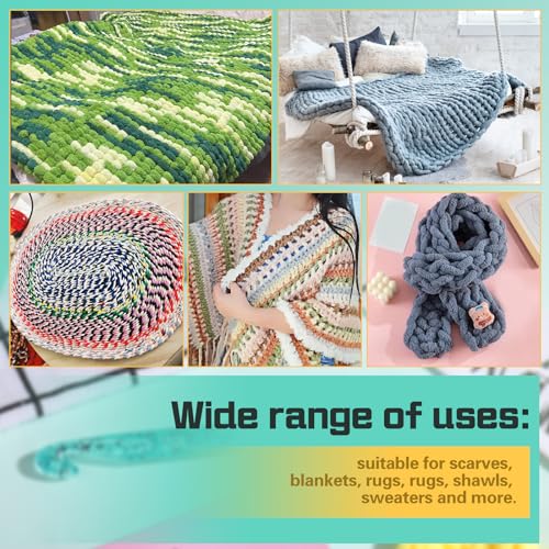 Image of 12 mm Large Crochet Hooks, Ergonomic Handle for Arthritic Hands, Professional Huge Crochet Needles, Colorful Transparent Crochet Hook for Beginners and Crocheting Yarn(12 mm)