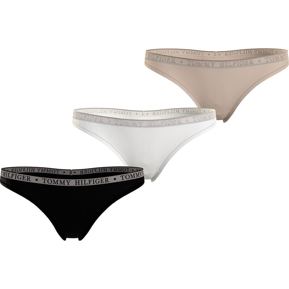Tommy Hilfiger Lace 3p Thong (Ext Sizes) Uw0uw04890 Strings Femme (Lot de 3)