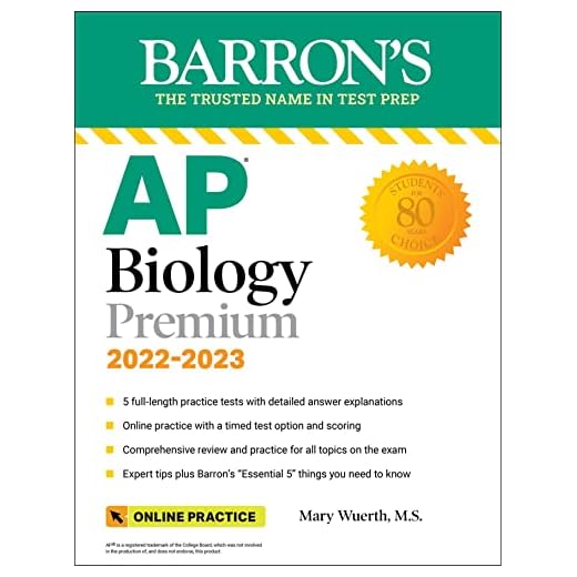 AP Biology Premium,, 2022-2023, Comprehensive Review + 5 Practice Tests (2 in the Book and 3 Online) + an Online Timed Test Option with Automated Scoring