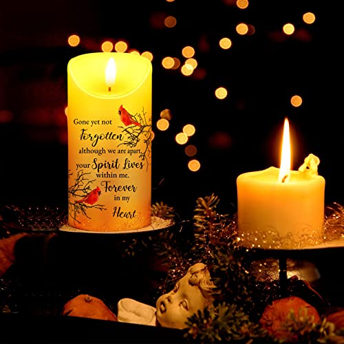 Gerrii Memorial Candles Sympathy Gifts LED Flameless Cardinal Bereavement Candles for Loss of Loved One Sympathy Cardinal Gifts Battery Candle for Prayers(Bird Style)