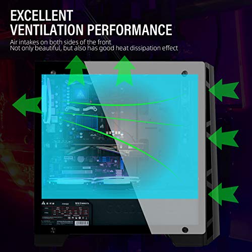 GOLDEN FIELD - Case per PC da Gaming Computer Mid-Tower ATX/M-ATX/ITX con Finestra Laterale per PC Desktop (Mittlerer Turm, Z7)