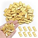 100 Pieces Tiny Fake Gold Bar for Crafts Dollhouse Miniatures Mini Gold Bars for Dollhouse Fairy Garden Micro Landscaping Decoration