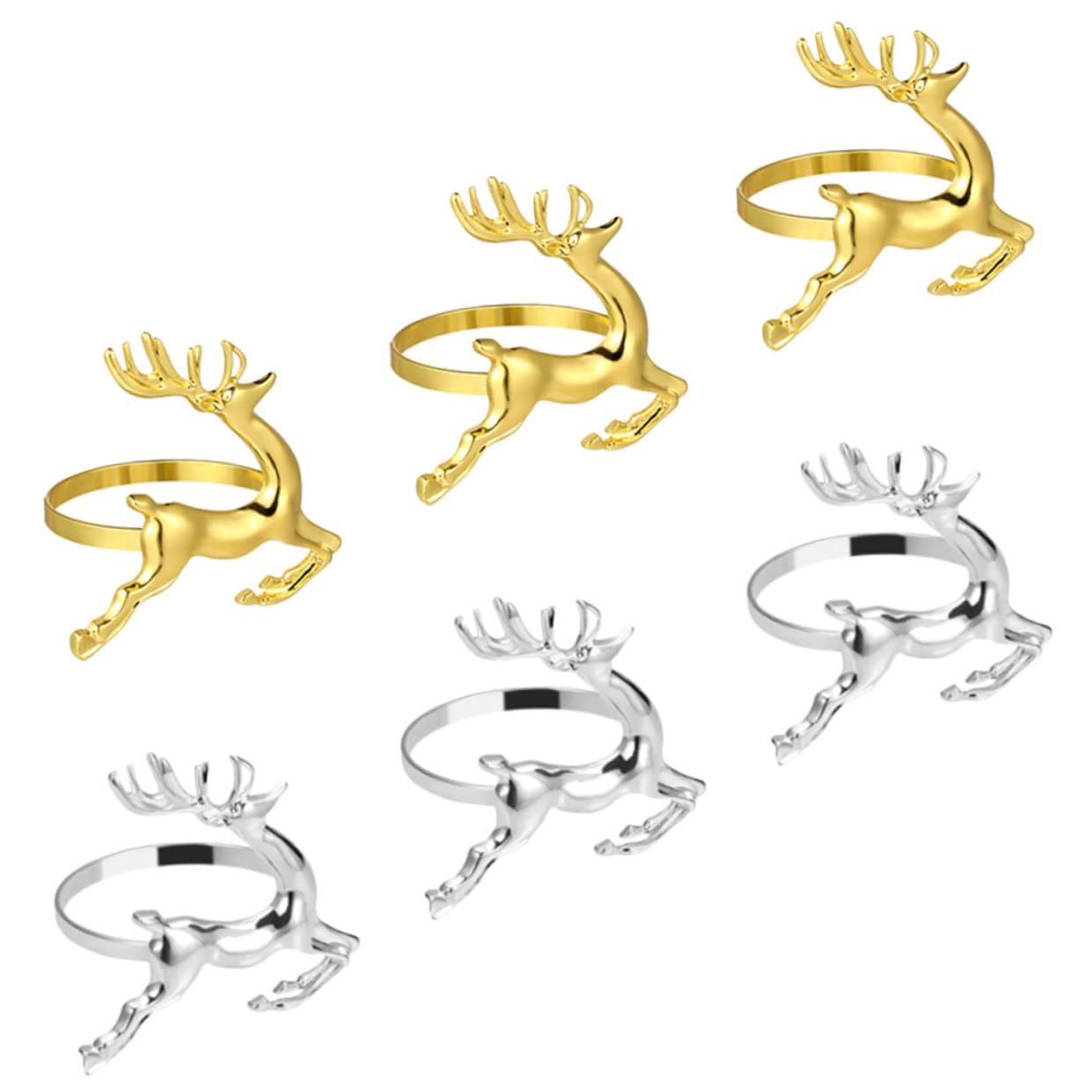 Cabilock 2 Set Portatovagliolo Con Fibbia Per Tovagliolo Con Cervo Natalizio Luci A Led Luci Fatate Tovagliolo Di Natale Decorazioni Autunno Luci Di Natale Primavera In Piedi Lega 6 Pezzi*2
