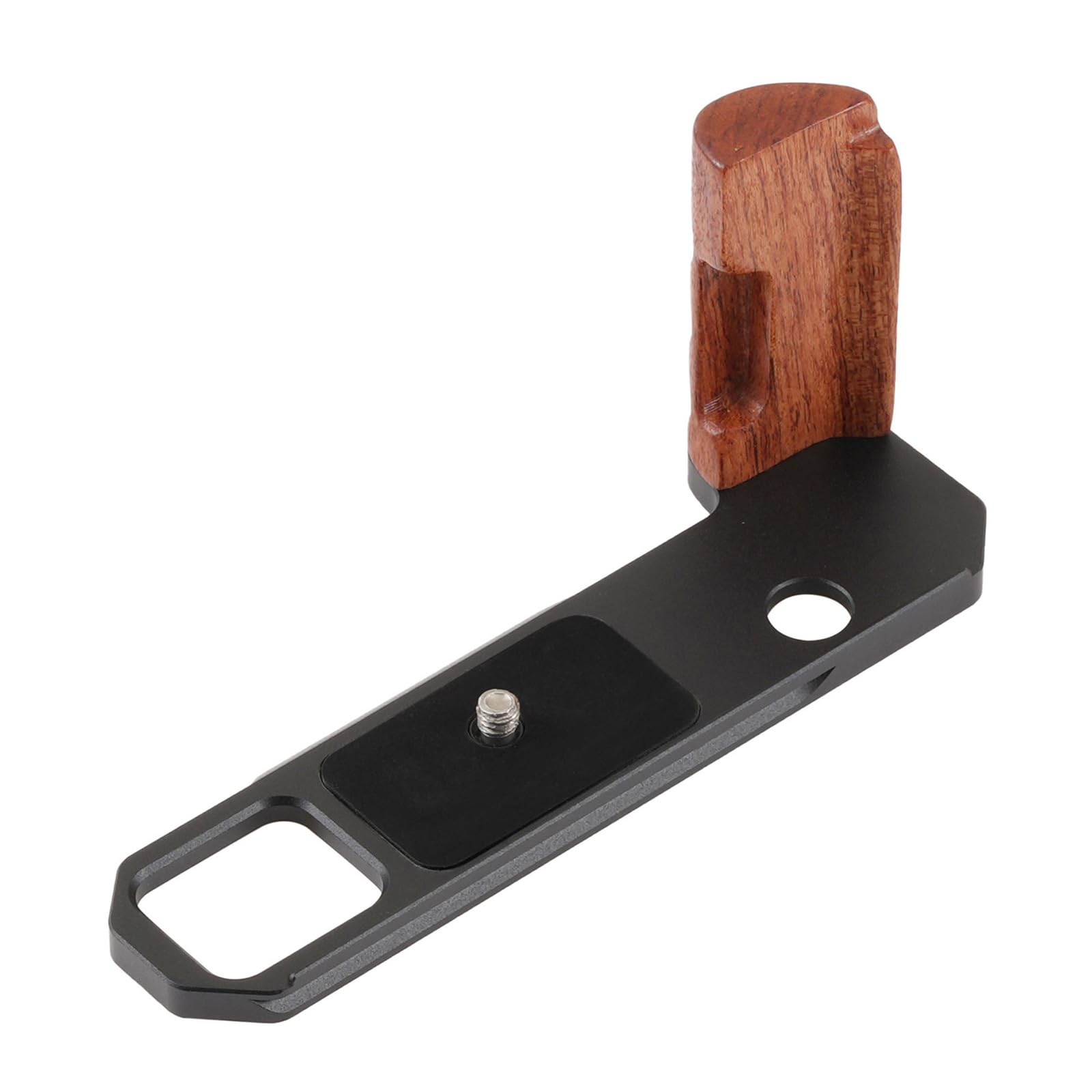 Staffa per impugnatura in legno per fotocamera DSLR antiscivolo e molteplici fori filettati da 1/4 accessorio per fotocamera