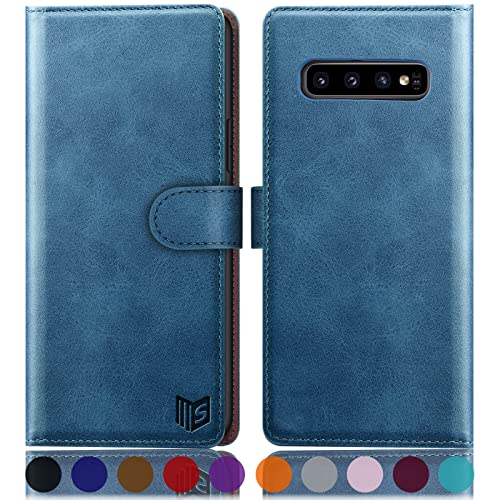 Étui portefeuille Samsung S10 SUANPOT bleu ciel avec porte-cartes