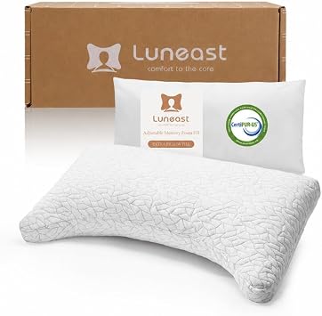 Memory Foam Pillows for Sleeping Adjustable Breathable Bed Pillow for Side, Back, and Stomach Sleepers Washable Pillow Cover Stardust King Size 18x34IN