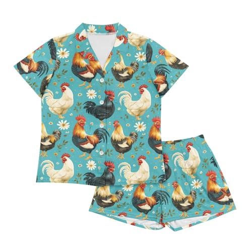 Image of Women's Short Sleeve Sleepwear Pajamas Nightwear with Pockets | skin-friendly breathable material resists pilling fading and deformation after repeated washing