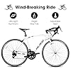 Hiland 28 Inch Road Bike, 14 Speeds, Light Weight Aluminum 570mm Frame 700C Road Bike, 700C Racing Bike for Men Women, White #1