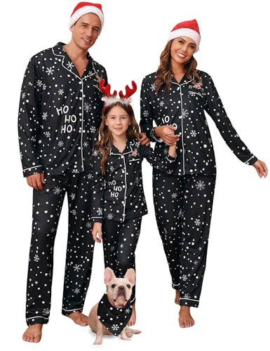 iClosam Christmas Family Matching Pajamas Long Sleeve Button Down Pj Set Festival Party Sleepwear