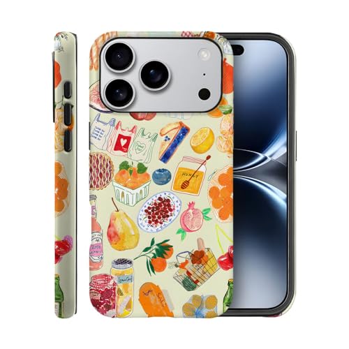 Case for iPhone 17 Pro,Fits Frosted Case Design for Girl Women,Farmers Vegetable Fruit Collage