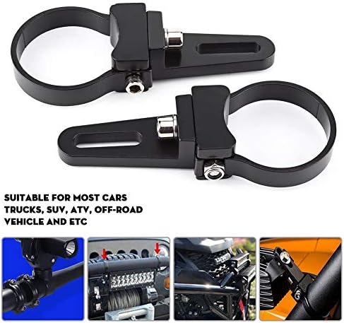 Miniatura 2 de Keenso Abrazaderas de soporte de montaje Bullbar de aluminio de 1"-3" para montaje en barra de luz LED, coche, camión, SUV, ATV (2 pulgadas)