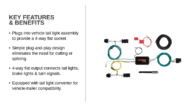 4-Pin Trailer Wiring Harness For Jeep Renegade 2015-2023 — Plug & Play T-Connector, OEM #56274 Replacement