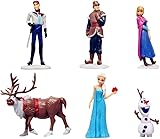 Frozens Cake Topper Cake Elsa Figurines Decorations, Theme Party Supplies, Kids Birthday Cake Decorations Character Set...6 Pieces
