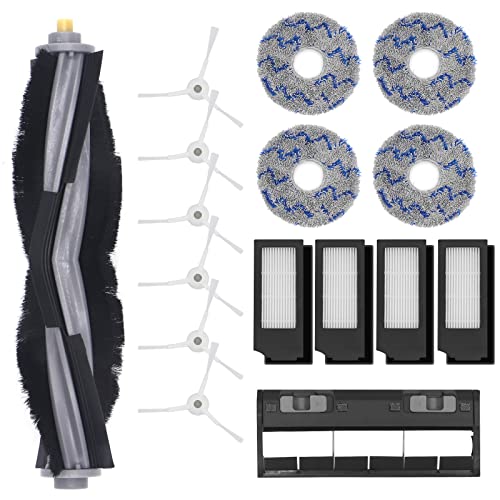 DingGreat Zubehör Ersatzteile Set für ECOVACS DEEBOT T10 Turbo Saugroboter, 1 Hauptbürste, 6 Seitenbürste, 4 Filters, 4 Mikrofasermopptuch, 1 Hauptbürstenabdeckung, 1 Reinigungsbürste
