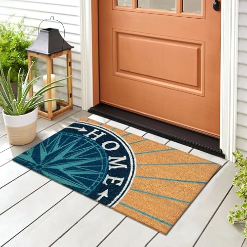 Liora Manne Natura Doormat Non-Slip Natural Fiber Outdoor Mat-Whimsical, Compass Natural 2' x 3'