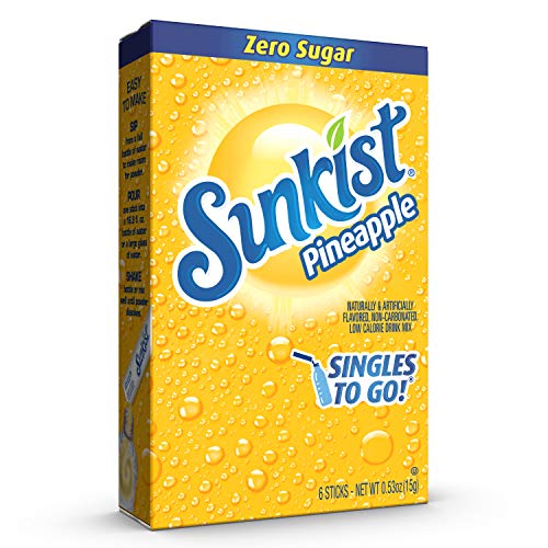 Image of Singles To Go! Sunkist Soda Drink Mix, Pineapple, 72 Packets
