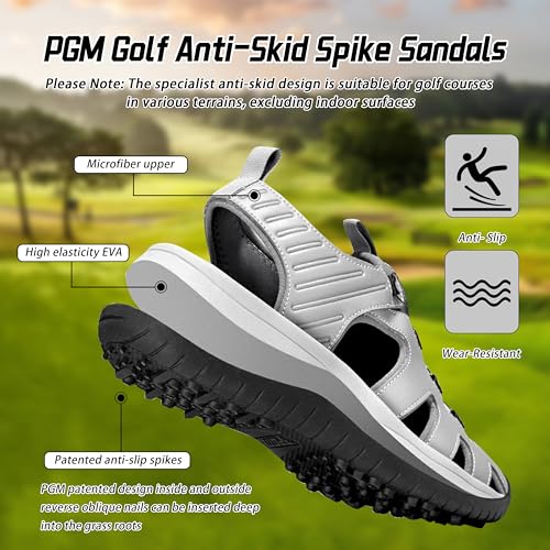 PGM Men's Golf Sandals, Lightweight Spiked Sport Sandals for Men, Comfortable & Breathable Casual Athletic Sandals, Anti-Slip Golf Walking Shoes for Outdoor, Protective Toe Caps4