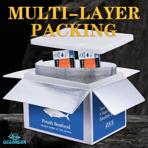 OCEANZEN Atlantic Salmon Sashimi Grade – 4 Packs (2 x 6 oz Skinless Fillets per Pack), Fresh-Cut & Flash-Frozen – Premium Quality, Sustainably Sourced – 3 lbs