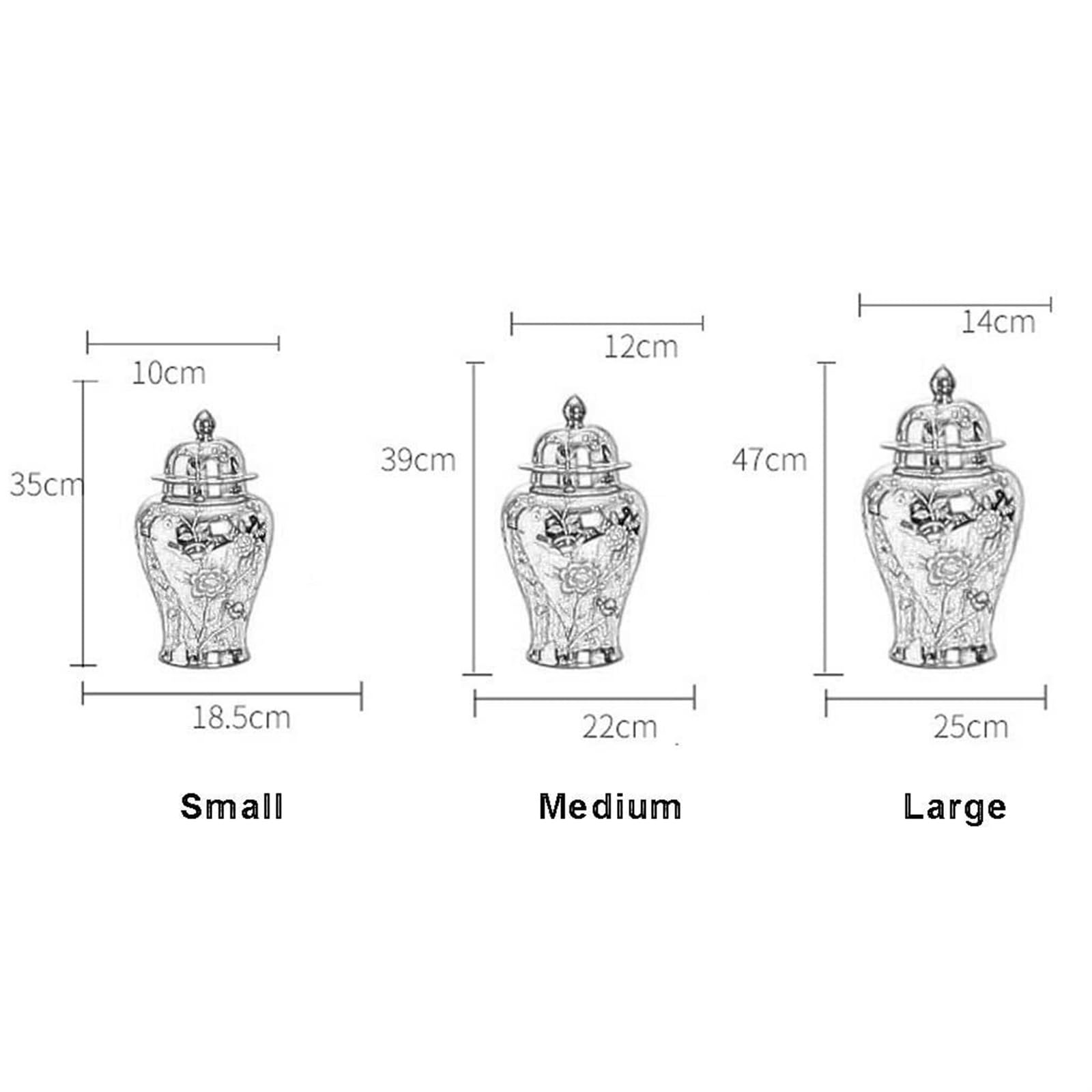 Jingdezhen żółty imbirowy słoik na słoik inspirowany naturą ceramiczny słoik na świątynię z motywem kwiatów i ptaków, dekoracja domu, akcent (duży zielony)