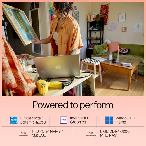 HP 15,12th Gen Intel Core i5-1235U, 8GB DDR4,1TB SSD, (Win 11,MSO 2021,Silver,1.59 Kg),15.6-Inch(39.6 Cm) FHD Laptop, UHD Graphics,1080P FHD Camera... - Image 3