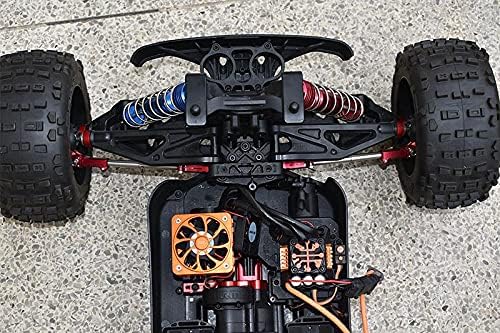 Aluminum + Stainless Steel Adjustable Front Steering Tie Rod For Arrma 1:5 KRATON 8S BLX/OUTCAST 8S BLX/KRATON EXB Roller - 2Pc Set Red