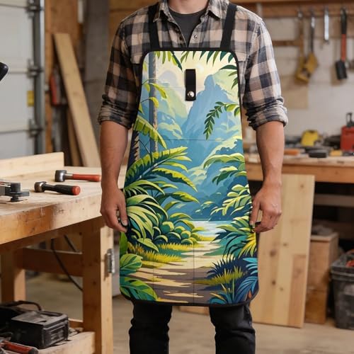 Delantal de trabajo para hombres y mujeres, multi-bolsillos miniatura 5