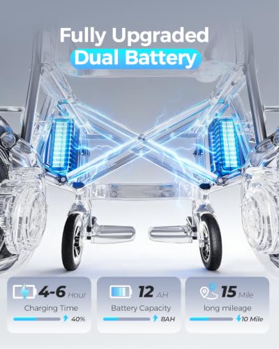 Image of Electric Wheelchairs for Adults, Lightweight Electric Wheelchair, Foldable Travel Motorized Wheelchairs for Seniors, Folding Portable Mobility Scooter, Compact Fold Power Wheelchair