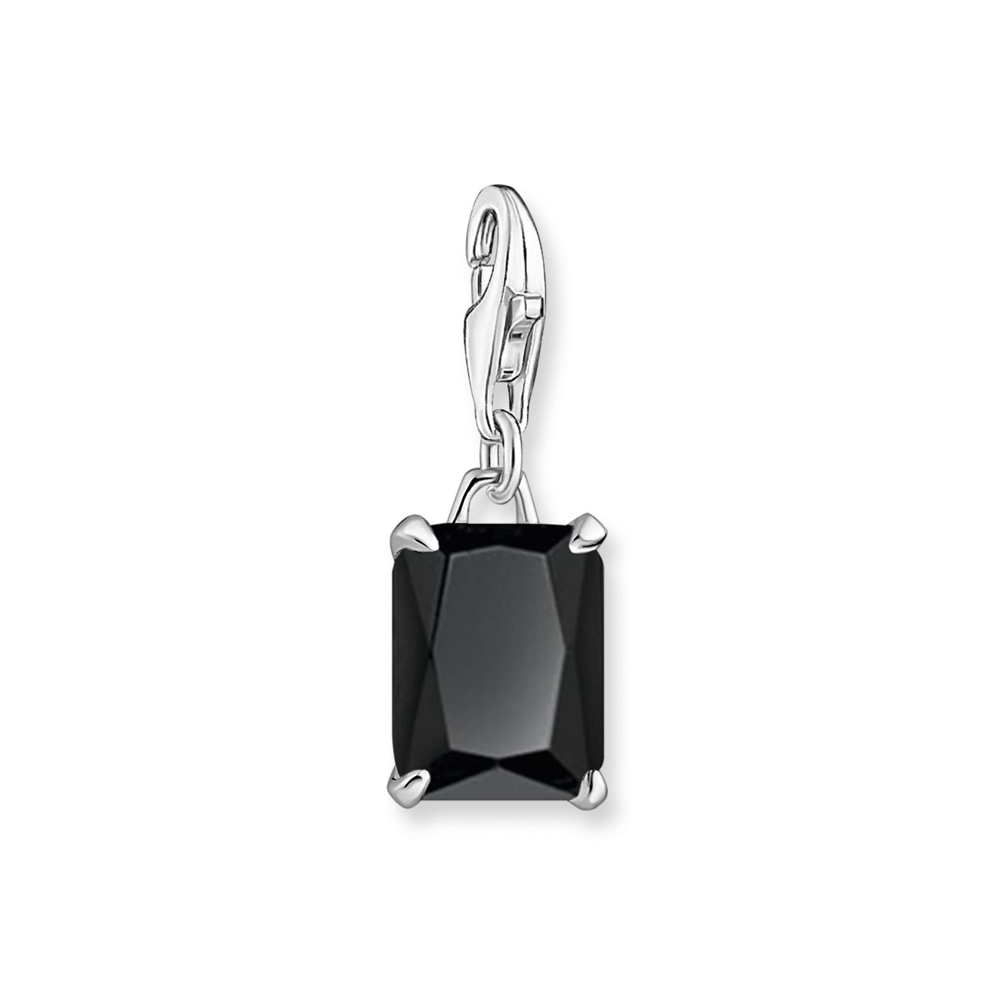 THOMAS SABO Damen Charm-Anhänger großer Stein schwarz Charm Club 925 Sterlingsilber 1870-024-11